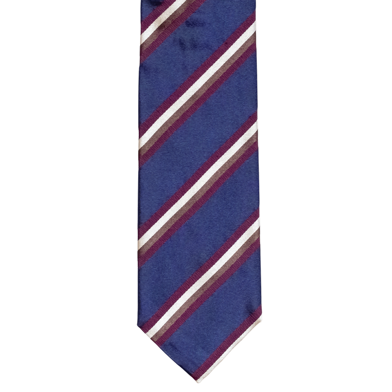 Three-fold regimental silk tie