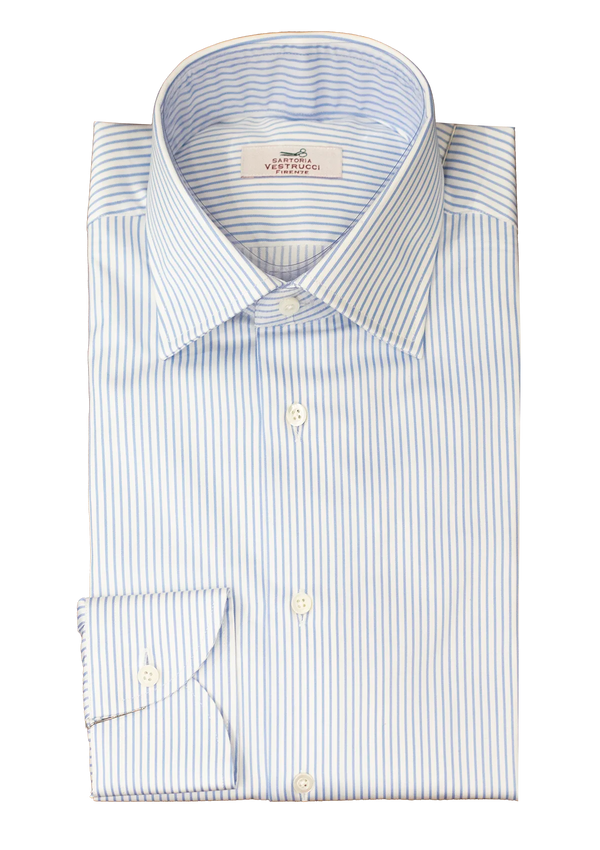 Blue Stripe French Collar Shirt