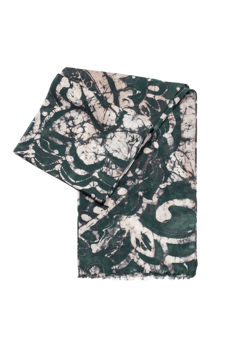 Green Print Scarf