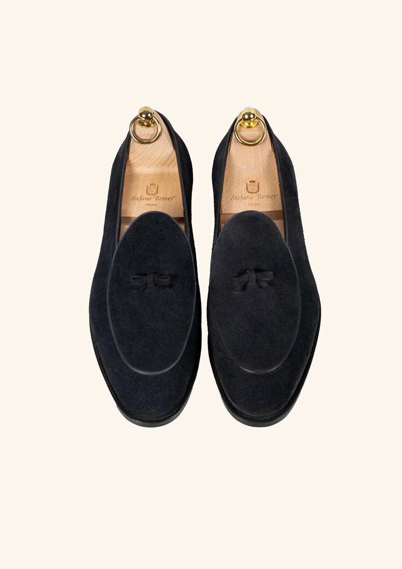 Blue Suede Belgian Loafer