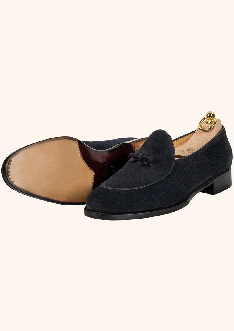 Blue Suede Belgian Loafer