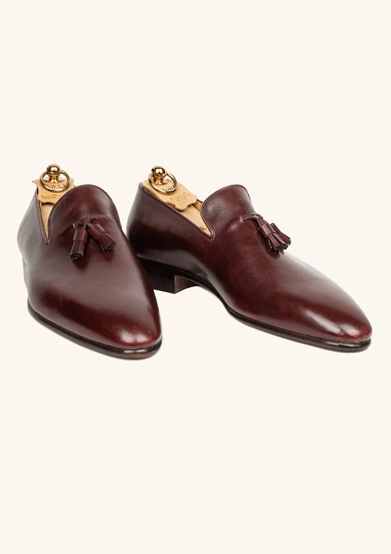 Burgundy Wholecut Tassel Loafers