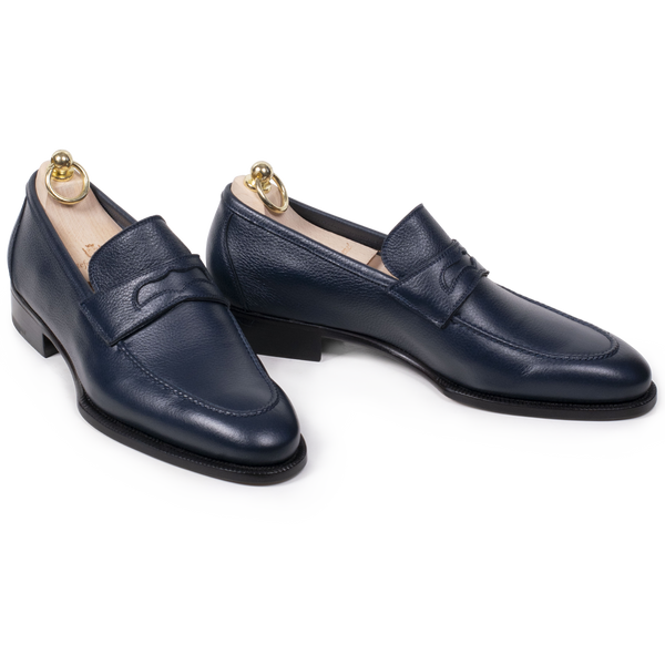 C1291NavyBlueDeerskinPennyLoaf