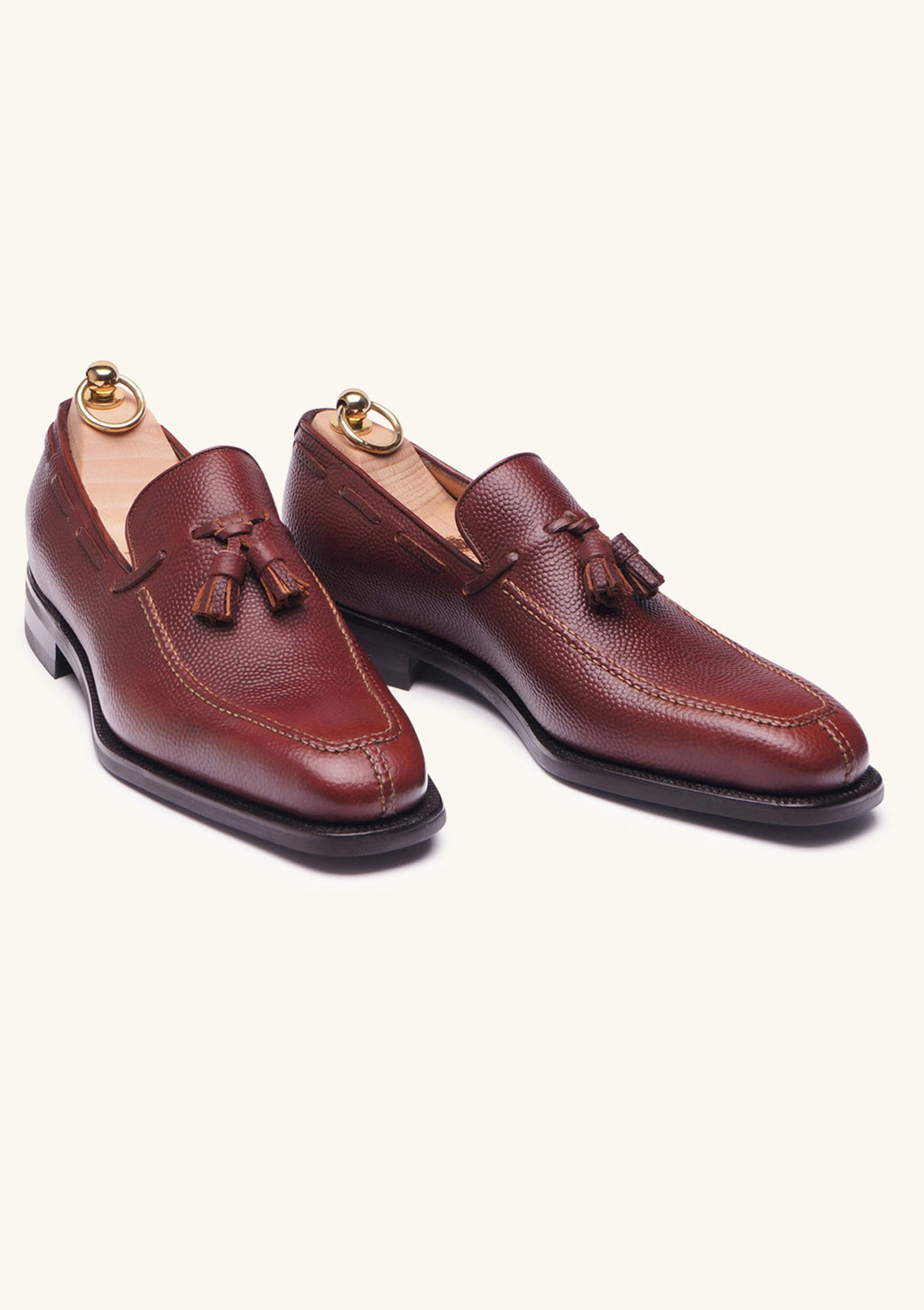 Brown Pebbled tassel loafer | Stefano Bemer