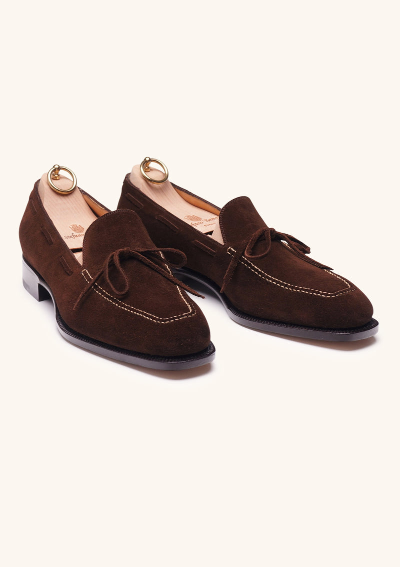 Chocolate Brown Bow-Tie Loafers in Suede | Stefano Bemer Chocolate Brown Bow-Tie Loafers in Suede | Stefano Bemer