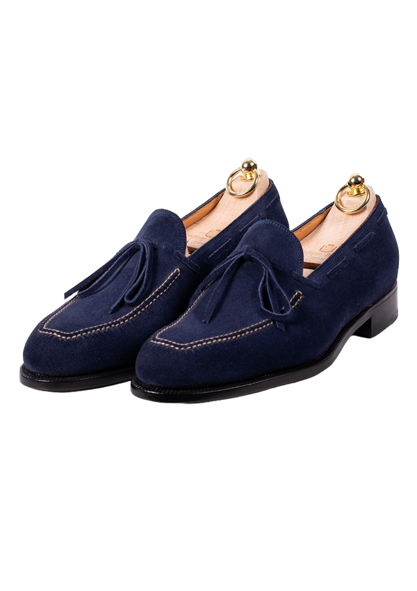 Blue Suede Tassel Loafers