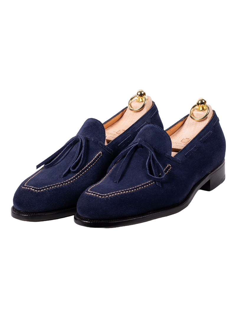 Blue Suede Tassel Loafers