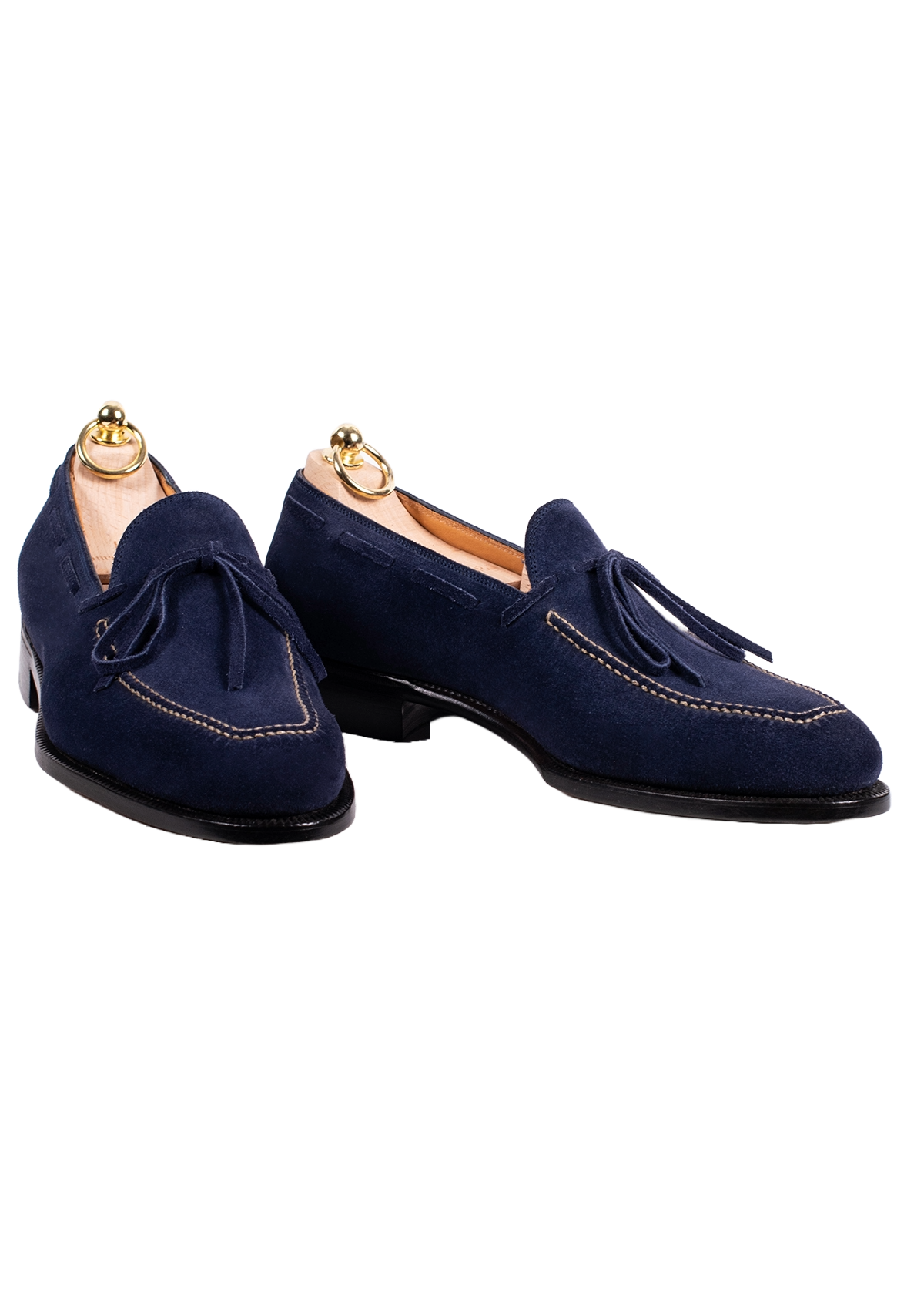 Blue Suede Tassel Loafers