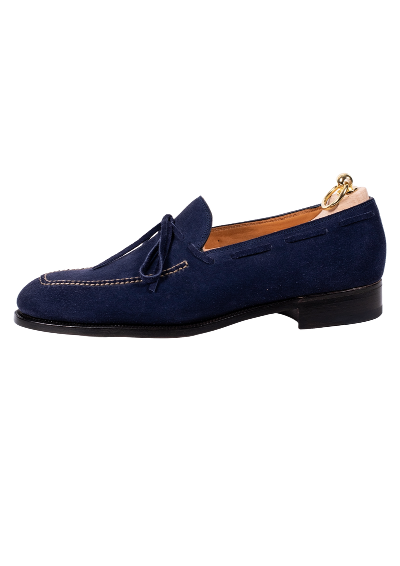 Blue Suede Tassel Loafers