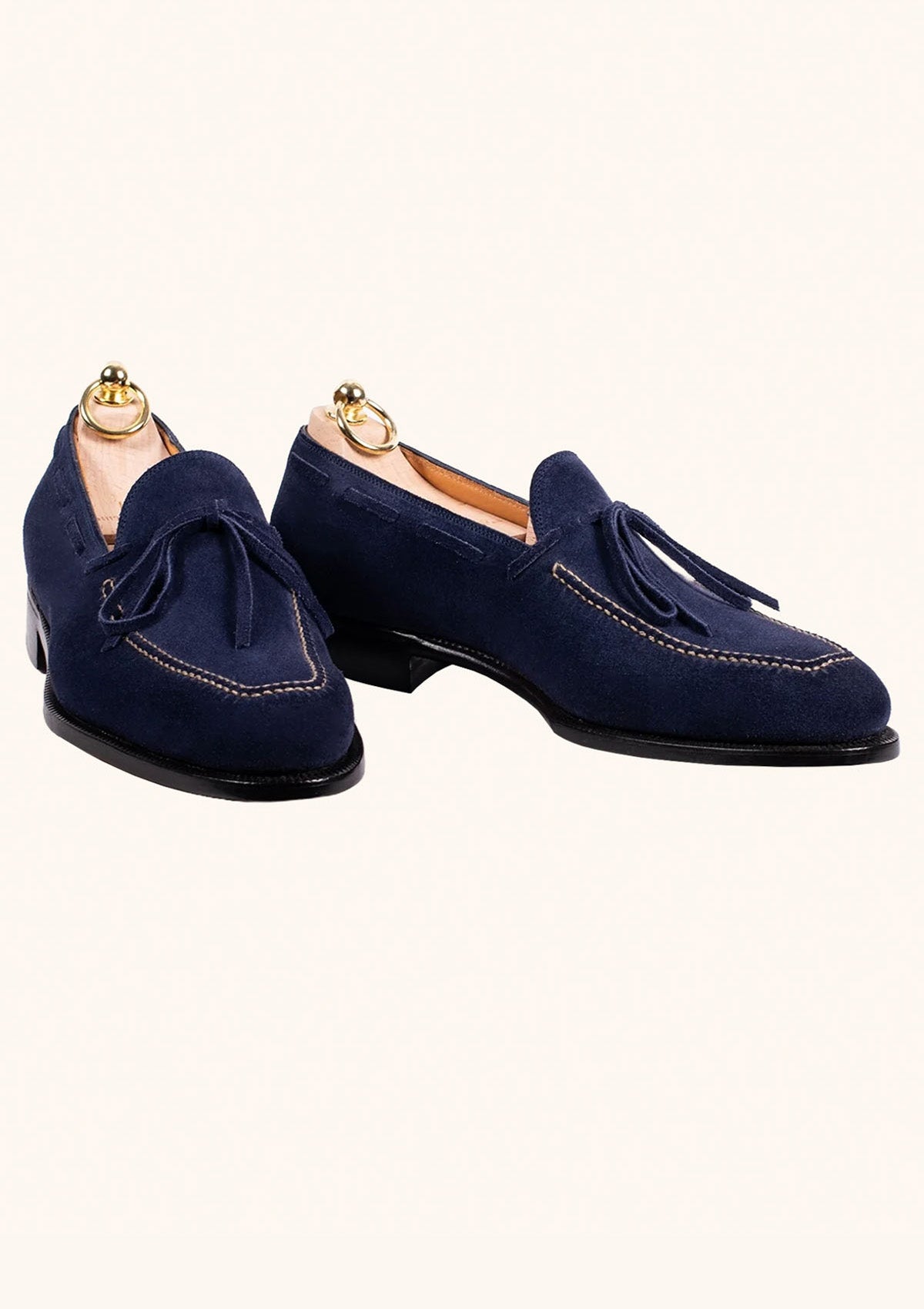 Blue Suede Tassel Loafers