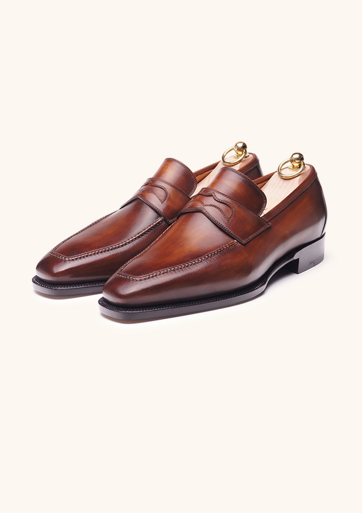 Dark Brown Penny Loafers in Boar Hide | Stefano Bemer