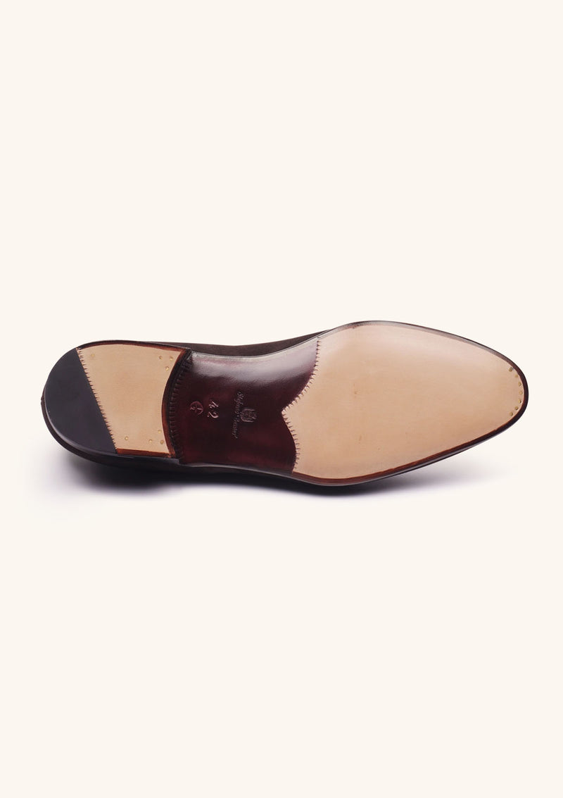 Brown Belgian Loafers with Alligator Apron