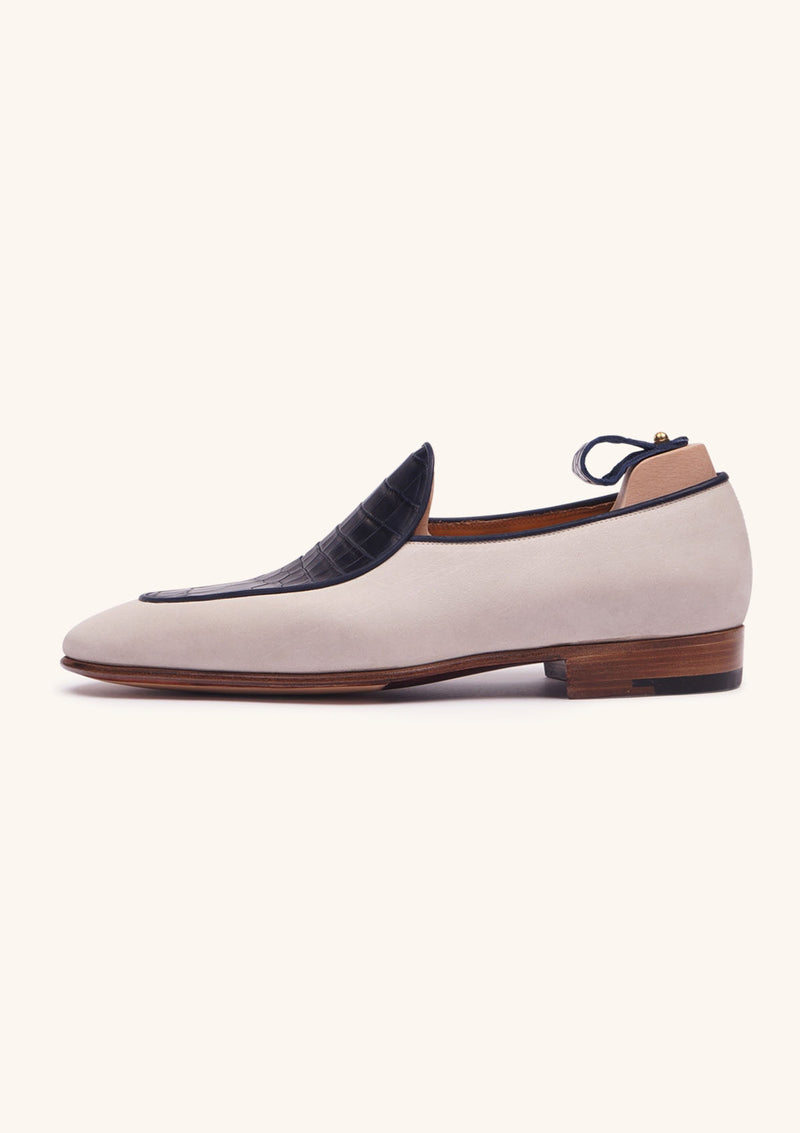 Blue and Off White Belgian Loafers