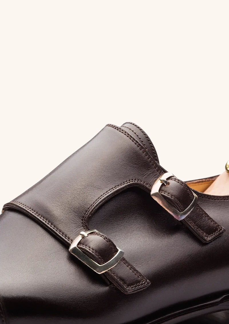 Dark Brown Double Monk Strap Shoes in French Box Calf | Stefano Bemer Dark Brown Double Monk Strap Shoes in French Box Calf | Stefano Bemer
