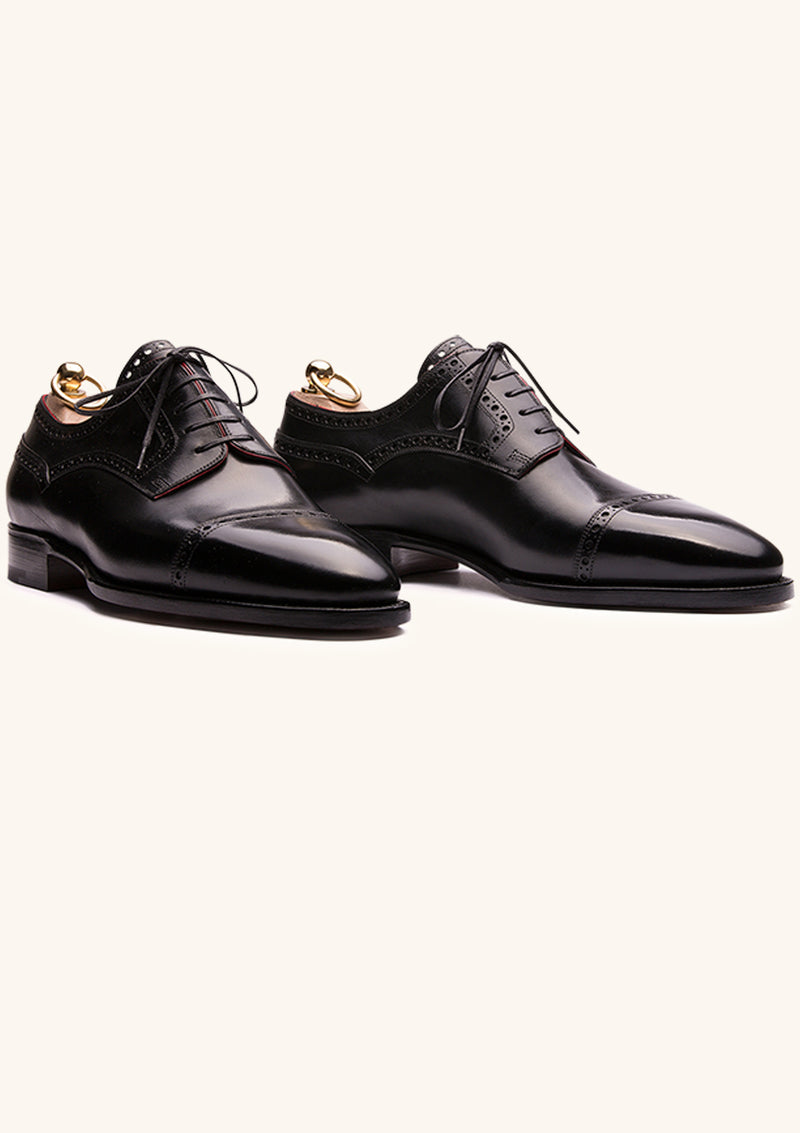 Black Five Eyelets Derby Shoes in French Box Calf | Stefano Bemer Black Five Eyelets Derby Shoes in French Box Calf | Stefano Bemer