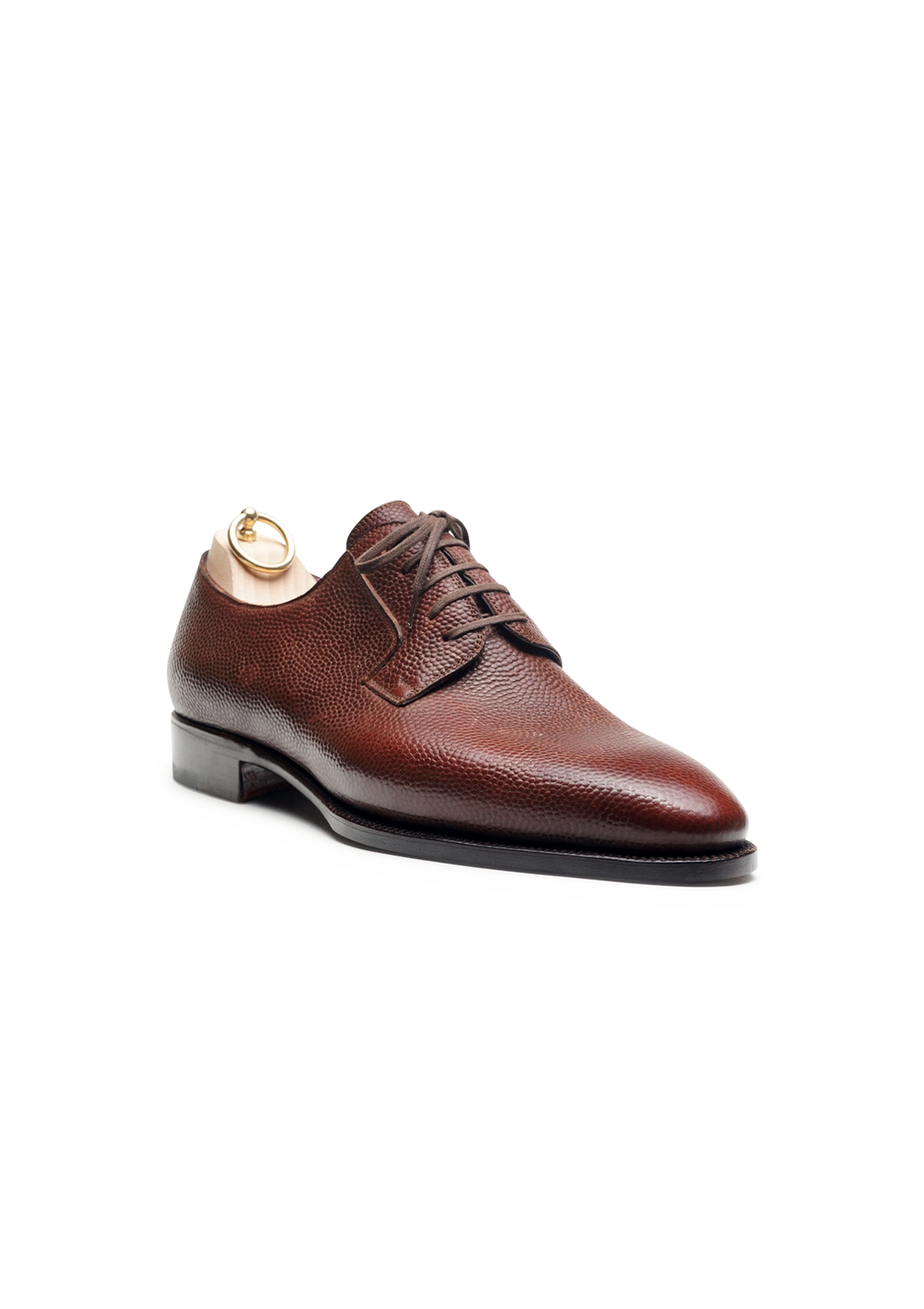 Brown Wholecut Derbies in Basketball Leather
