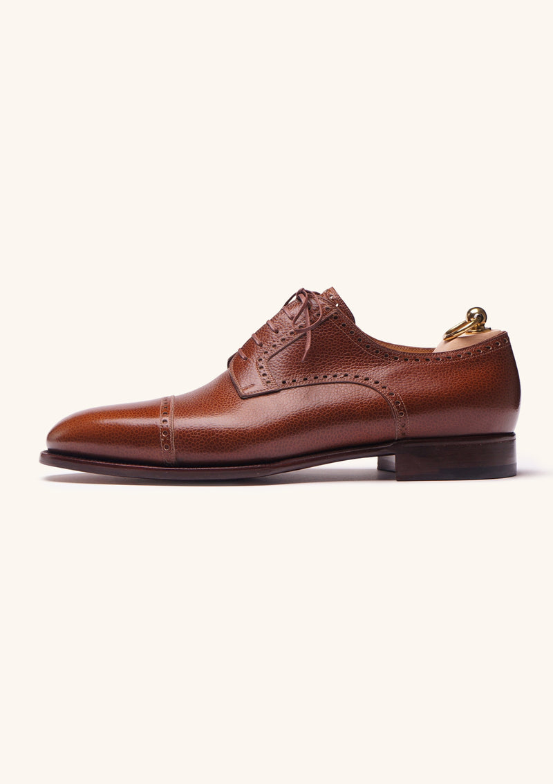 Light Brown Cap Toe Derby Shoes in Scotch Grain Leather | Stefano Bemer Light Brown Cap Toe Derby Shoes in Scotch Grain Leather | Stefano Bemer