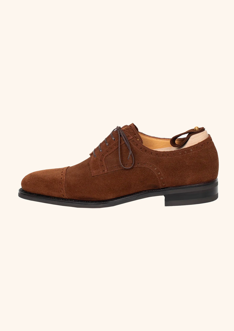 Cap toe Derbies in Polo Brown Suede