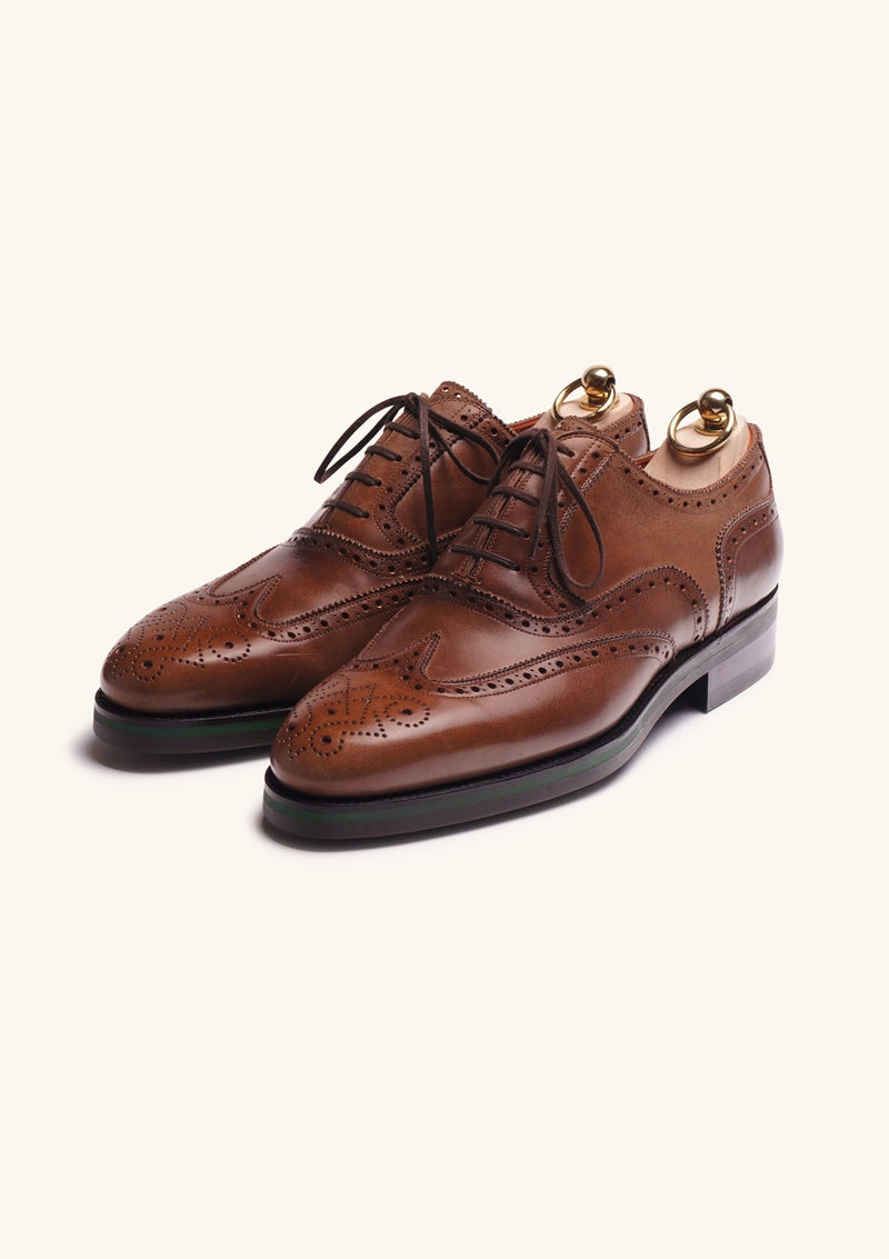 Tan Wingtip Oxfords with Commando Sole