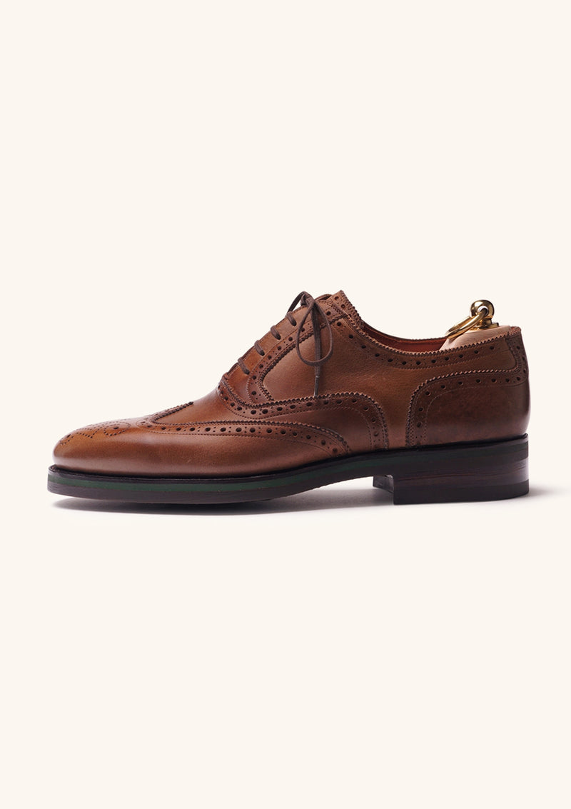 Tan Wingtip Oxfords with Commando Sole