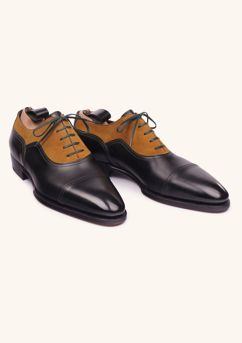 Black, Green and Mustard Cap toe Oxfords