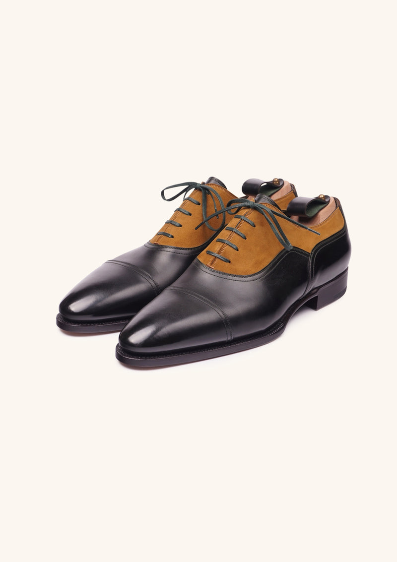 Black, Green and Mustard Cap toe Oxfords