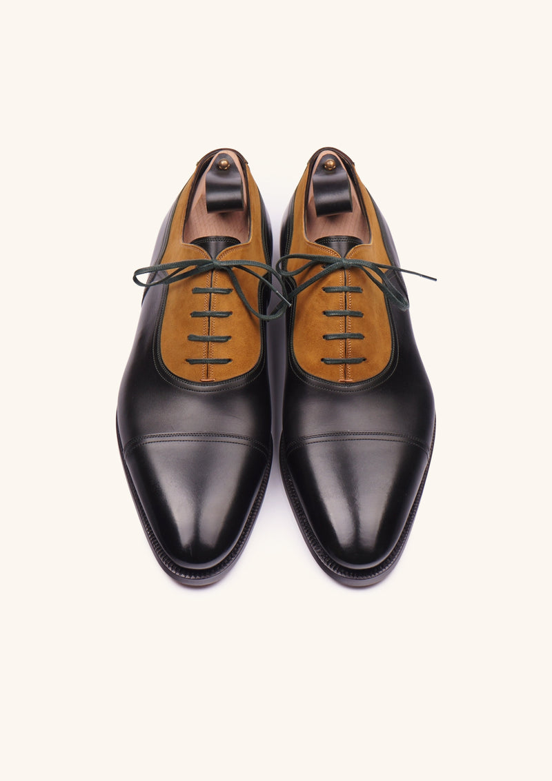 Black, Green and Mustard Cap toe Oxfords