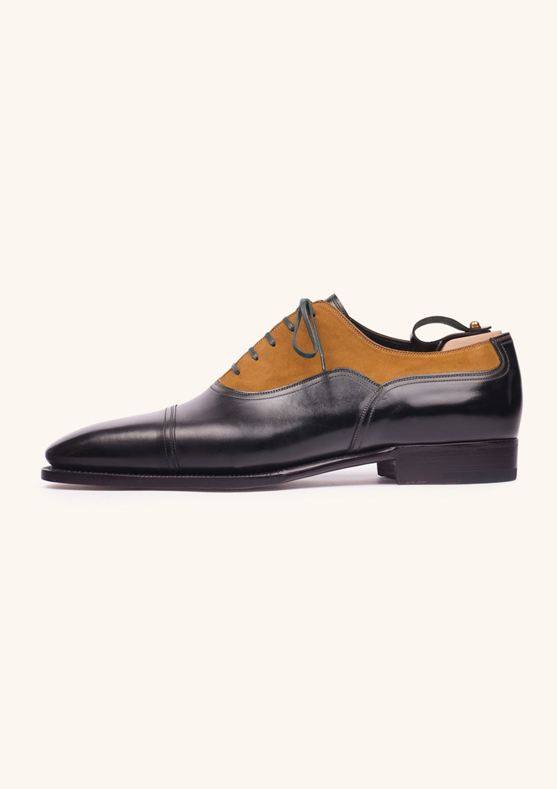 Black, Green and Mustard Cap toe Oxfords