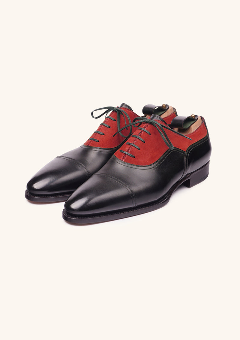 Black and Red Cap toe Balmoral Oxfords | Stefano Bemer Black and Red Cap toe Balmoral Oxfords | Stefano Bemer