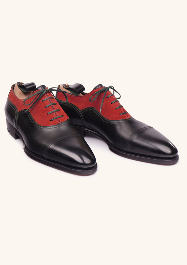 Black and Red Cap toe Balmorals