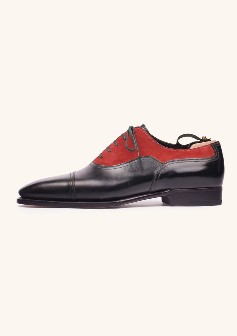 Black and Red Cap toe Balmoral Oxfords | Stefano Bemer Black and Red Cap toe Balmoral Oxfords | Stefano Bemer