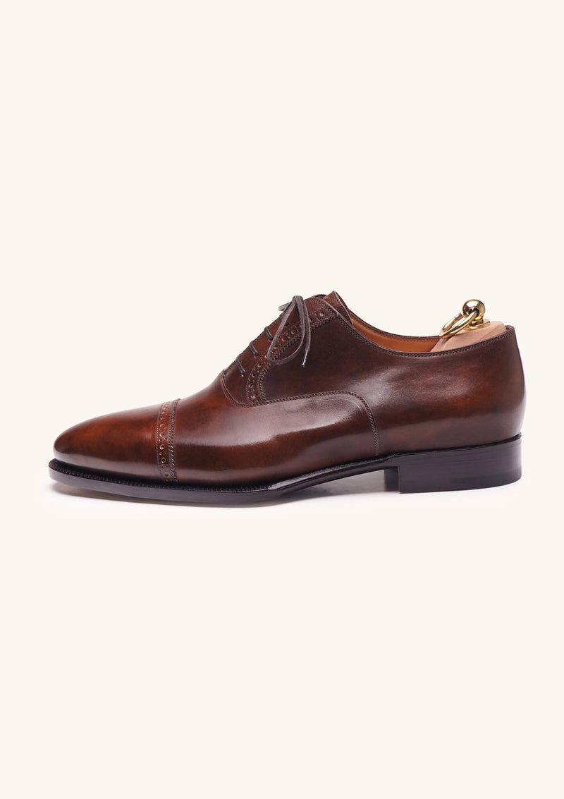 Brown Cap Toe Semi-Brogue Oxfords