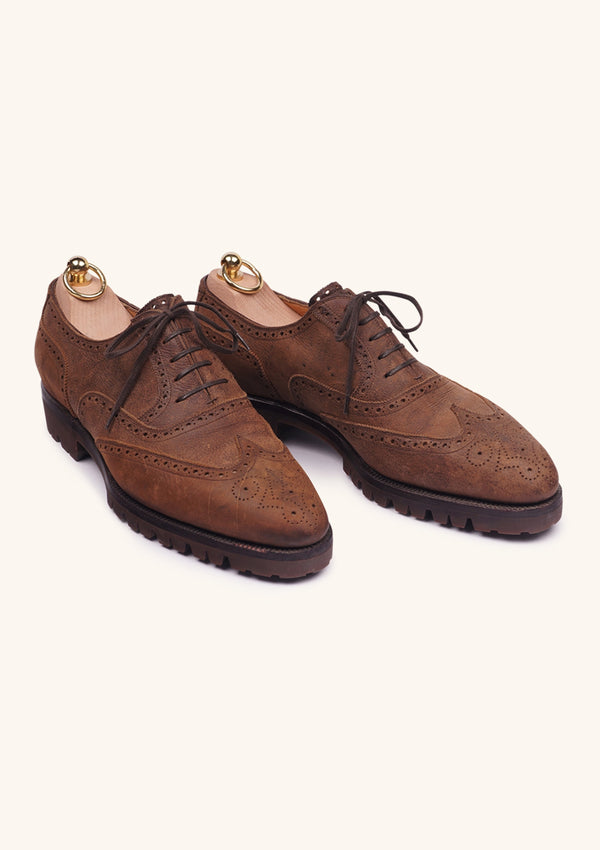 Brown Full Brogue Wingtip Oxford Shoes