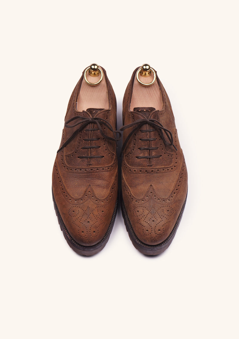 Brown Full Brogue Wingtip Oxford Shoes