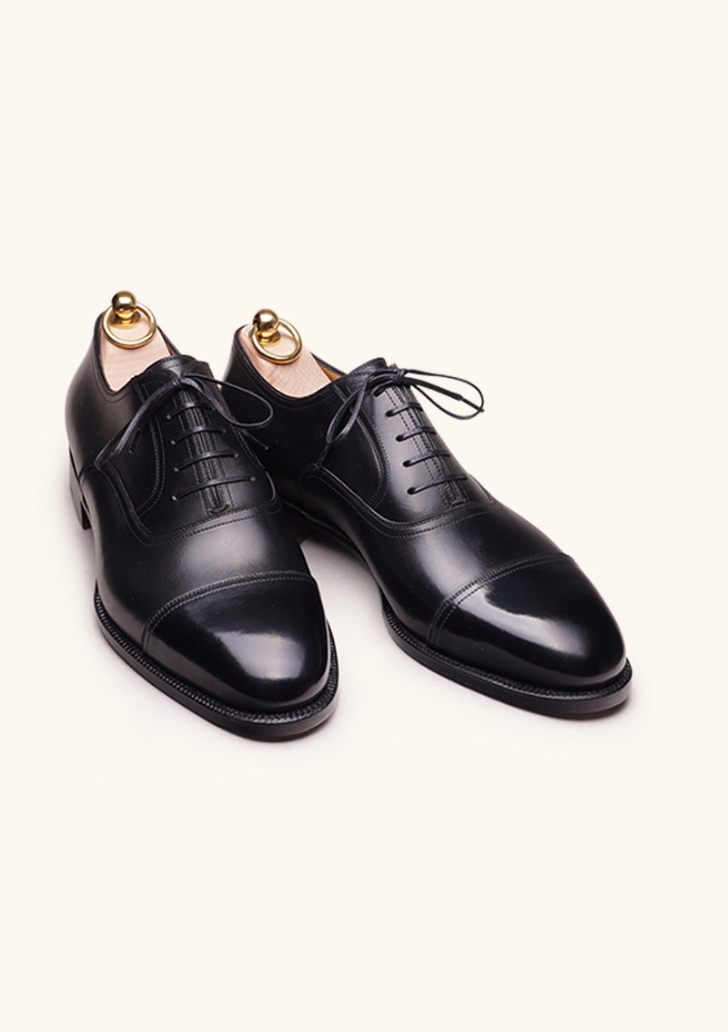 Black Cap Toe Oxford shoes in French Box Calf Stefano Bemer