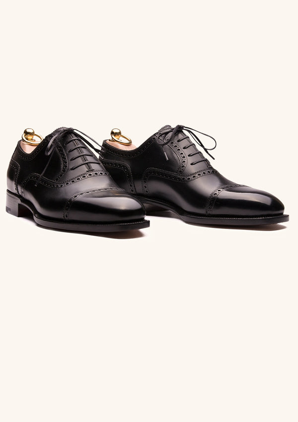 Black Brogue Cap Toe Oxfords
