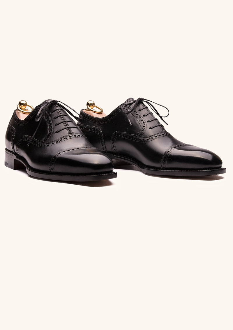 Black Brogue Cap Toe Oxfords