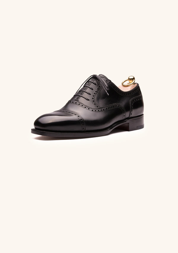 Black Brogue Cap Toe Oxfords