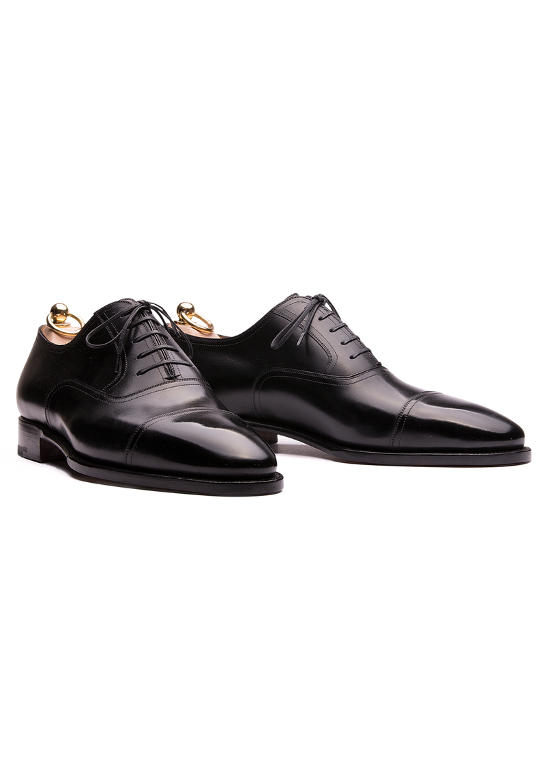 Black Cap Toe Oxford in Box Calf Leather Stefano Bemer