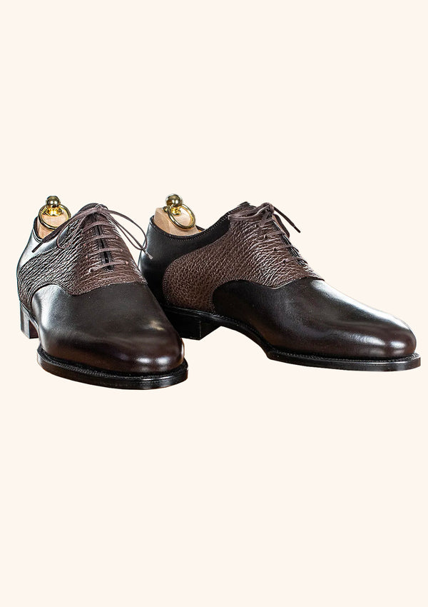 Dark Brown Oxford with Shark Saddle