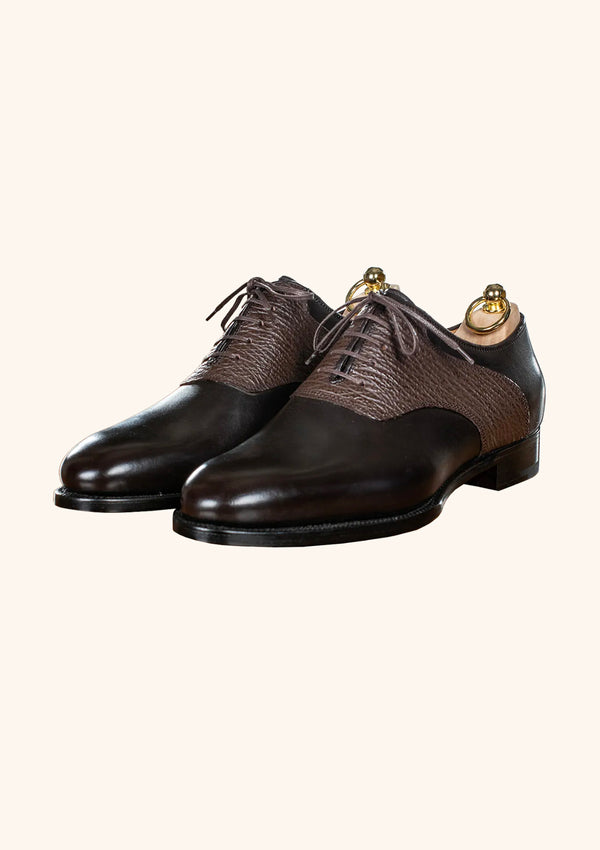 Dark Brown Oxford with Shark Saddle