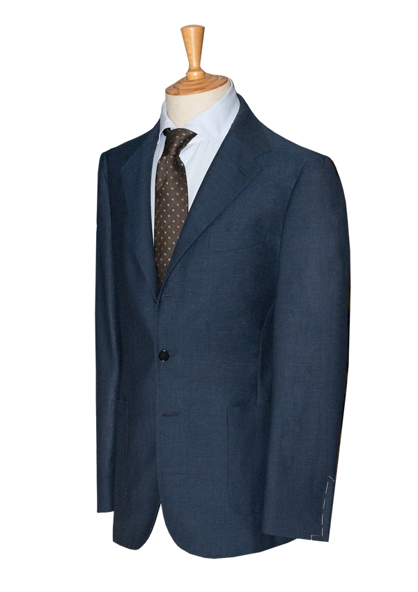 Blue Hopsack Wool Jacket