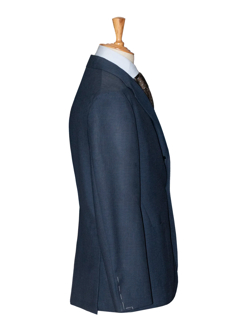 Blue Hopsack Wool Jacket