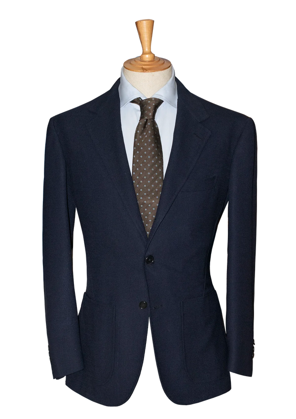 Navy Wool Unstructured Jacket