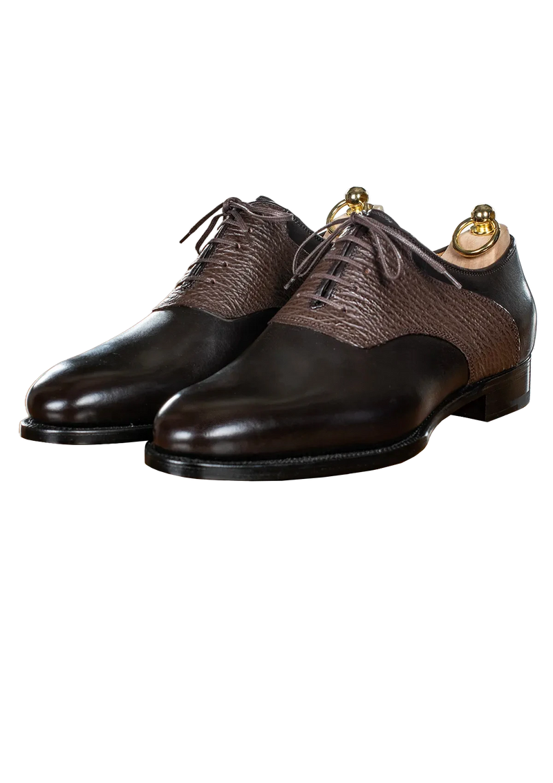 Dark Brown Oxford with Shark Saddle