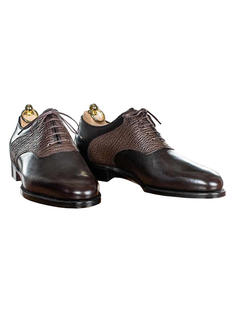 Dark Brown Oxford with Shark Saddle