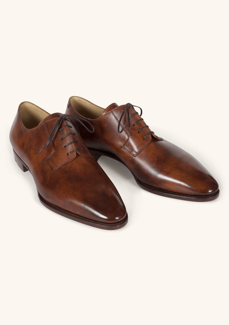 Hand-Patinated Brown Wholecut Derbies