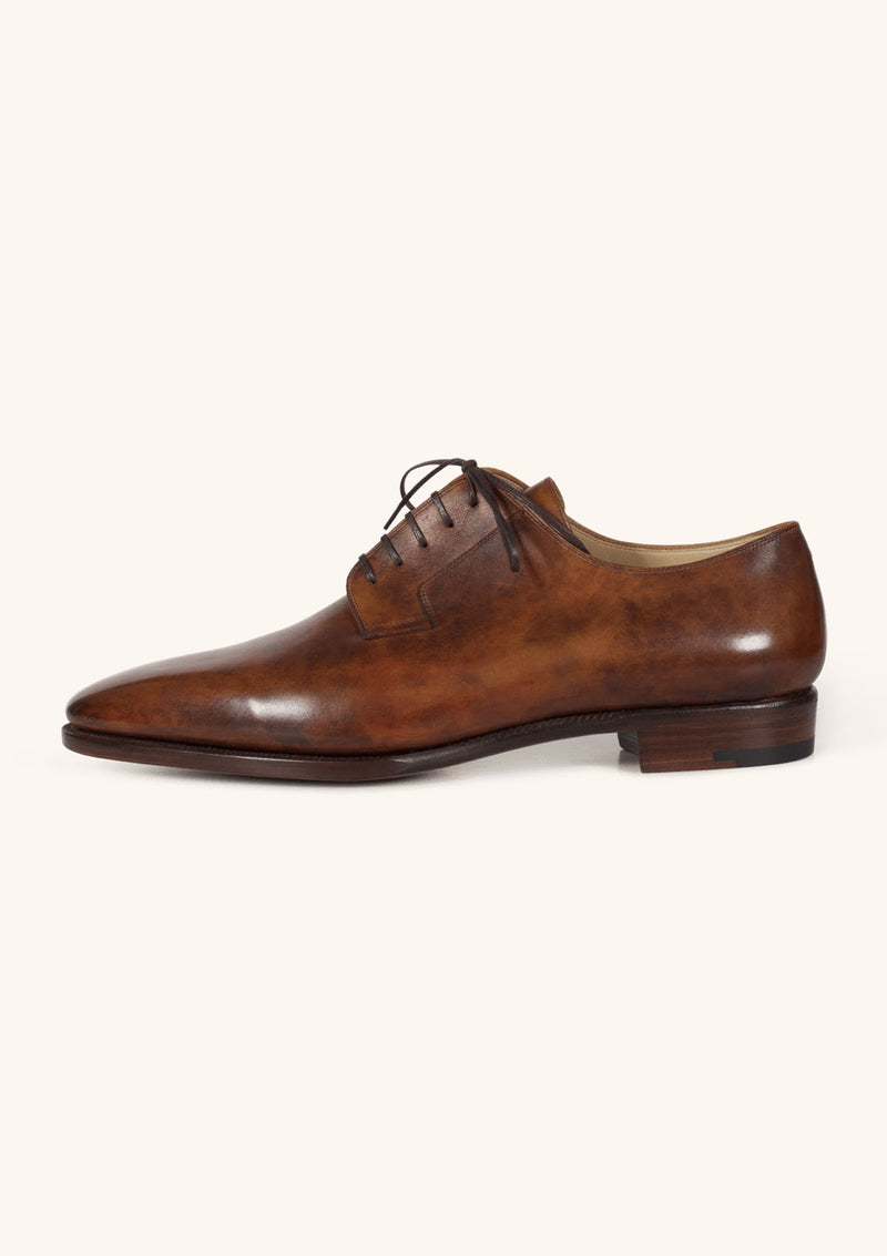 Hand-Patinated Brown Wholecut Derbies