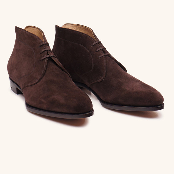 Dark Brown Chukka Boot in French suede | Stefano Bemer