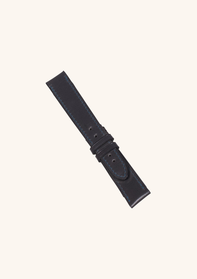 Grey Leather Watch Strap with Turquoise Stitching